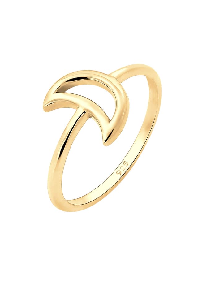 🌙 Elli Ring Damen Halbmond Astro in 925 Sterling Silber vergoldet - Angebot