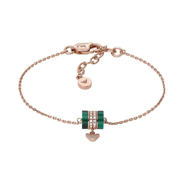 🌿🌟 SALE: EMPORIO ARMANI Damenarmband Malachit grün, EG3571221 nur 63.7€
