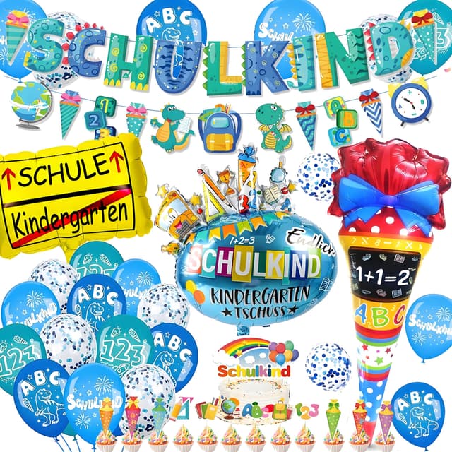 JJJZAMZ SCHULKIND 2025 Junge Einschulung Deko 🎉🎈