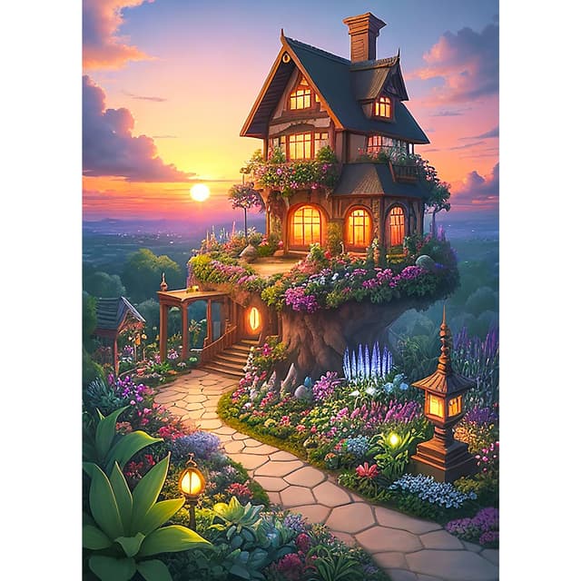 🧩 Puzzle 1000 Teile: Märchenhaus im Garten 🏰