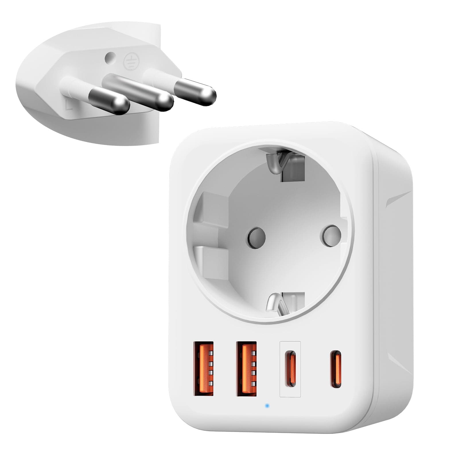 Denlane Adapter Italien Steckdose, 5 in 1 Reiseadapter 🌍🔌