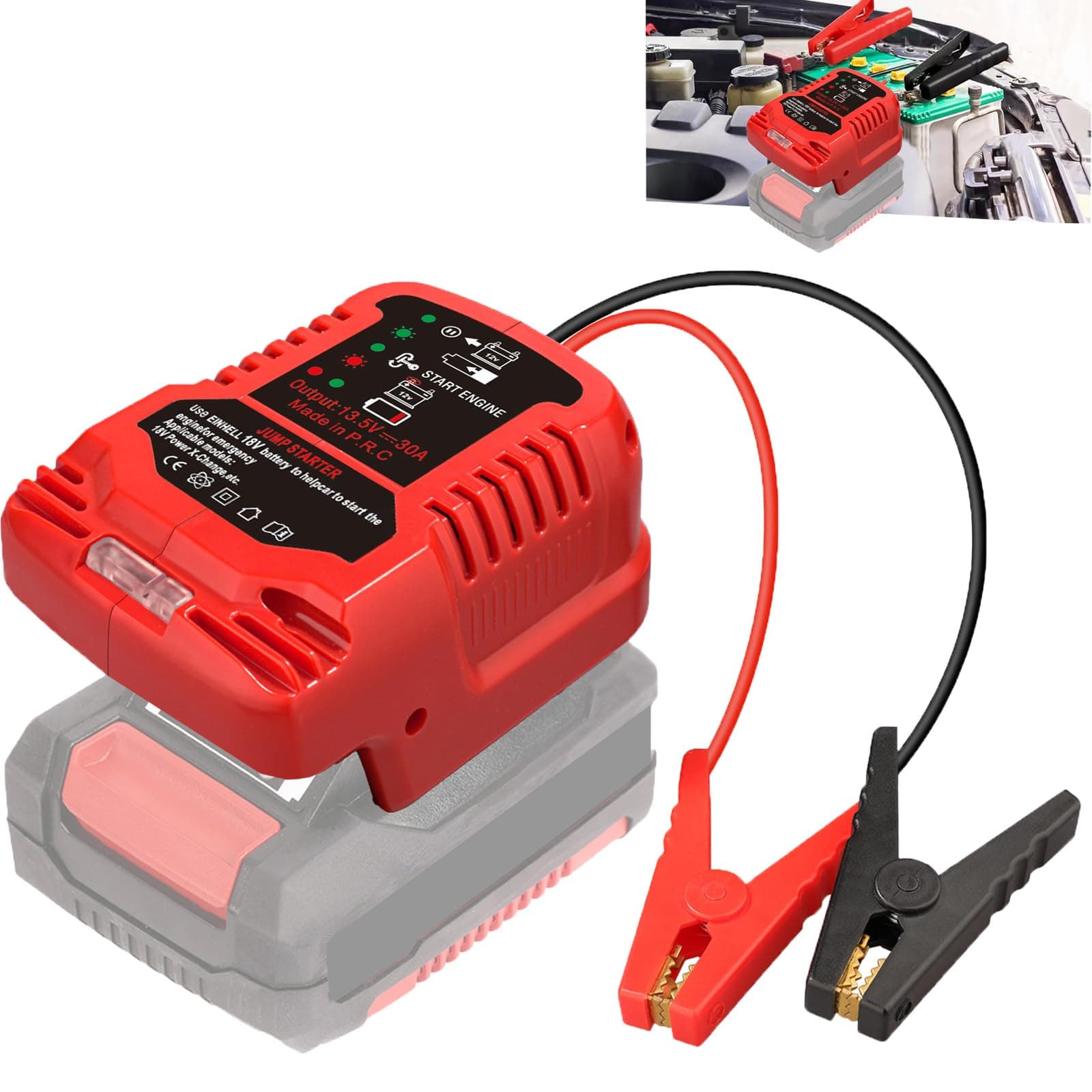 🚗🔋 Auto-Batterie-Starthilfe-Adapter für Einhell Power X-Change 18V Batterie