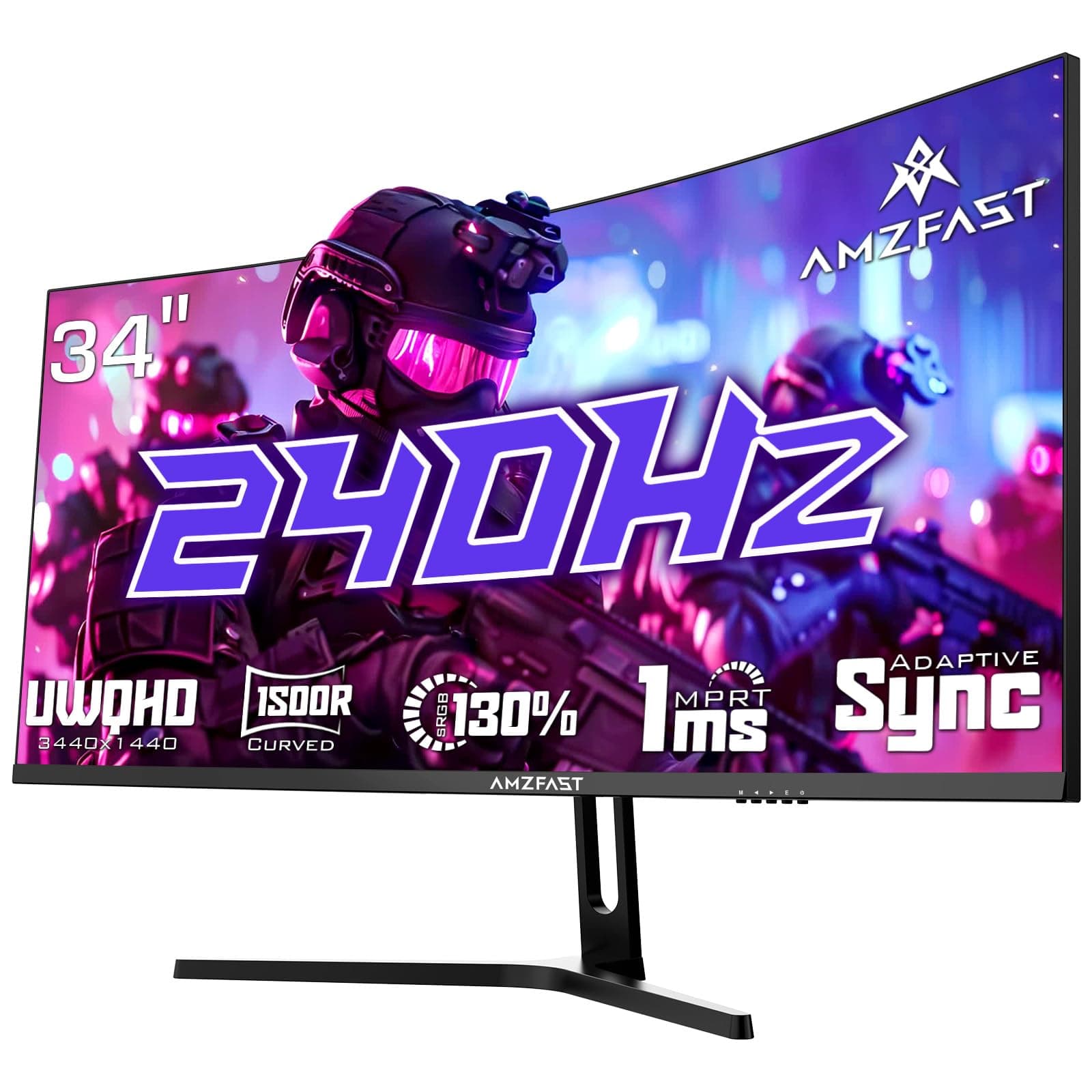 AMZFAST 34 Zoll Curved Gaming Monitor 240Hz, Ultrawide QHD 3440x1440 🎮🖥️