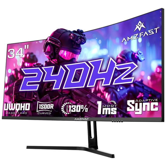 AMZFAST 34 Zoll Curved Gaming Monitor 240Hz, Ultrawide QHD 3440x1440 🎮🖥️