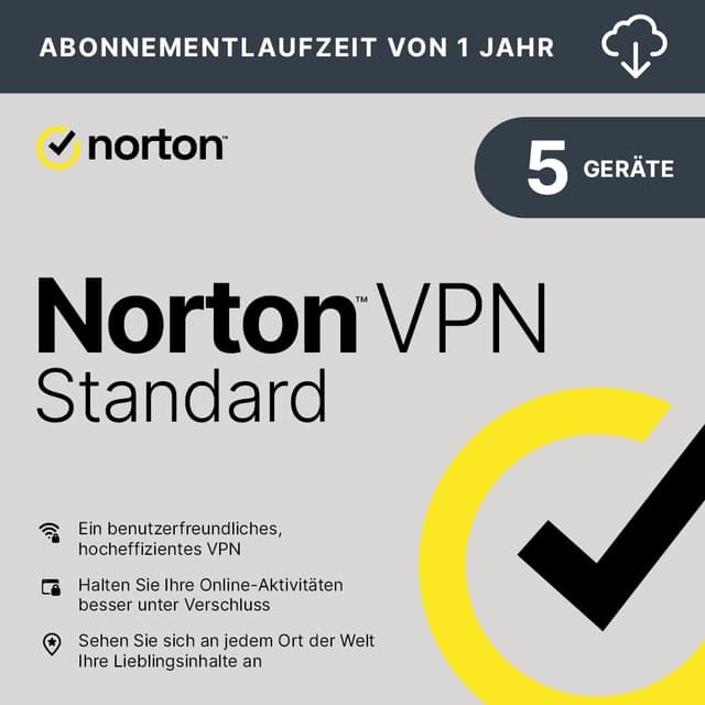🔒 Norton VPN Standard 2025 | 5 Geräte | 1-Jahres-Abonnement