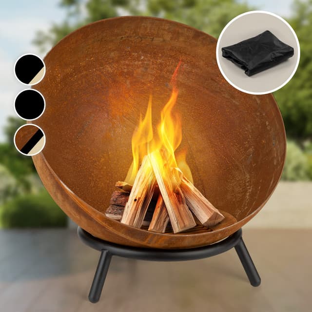 Blumfeldt Feuerschale mit 3-Bein Standfuß 🌟 Outdoor Feuerstelle für Garten & Balkon 🔥