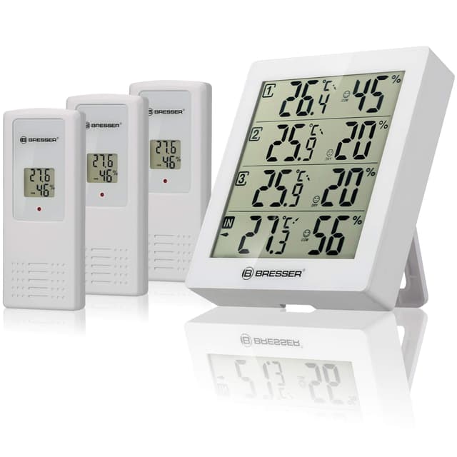 🌡️🌦️ Bresser Wetterstation Funk mit Außensensor Hygro Quadro inkl. 3 Sensoren