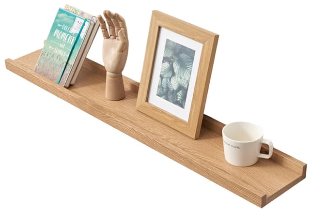 🌟 Rustikales Eichenholz Bilderleiste Schweberegal - 50cm