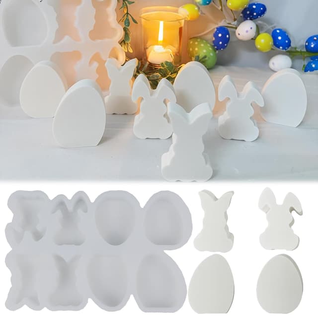 🐰🥚 Silikonform Hasen Osterei – 8er Set für kreative Bastelprojekte