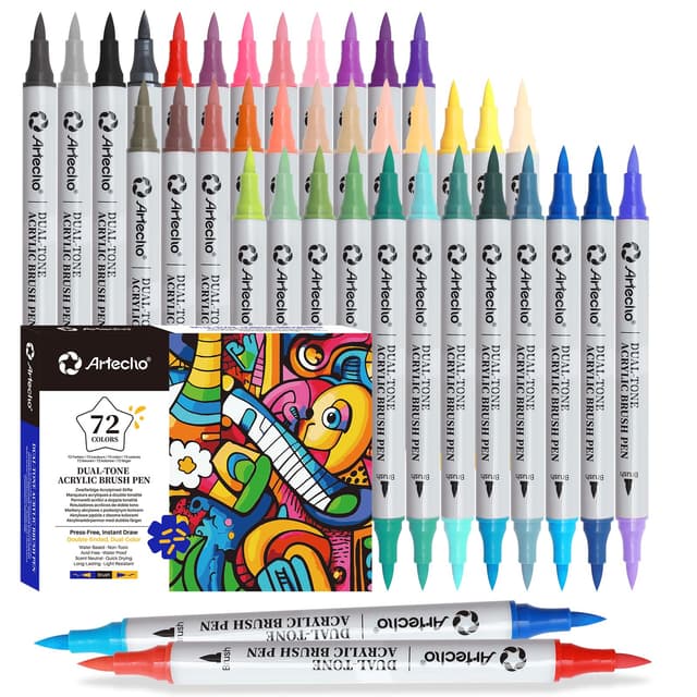 🎨 Artecho 72 Farben 36 Stück Acrylstifte 🖌️