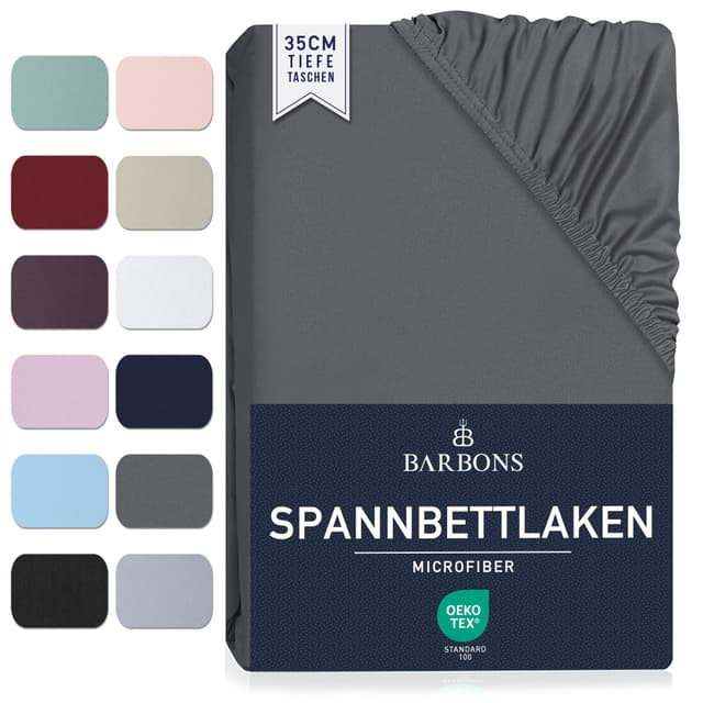 🌟 Spannbettlaken 180x200cm - 35 cm Tiefe Tasche Spannbetttuch Oeko-TEX Zertifiziert 🌙