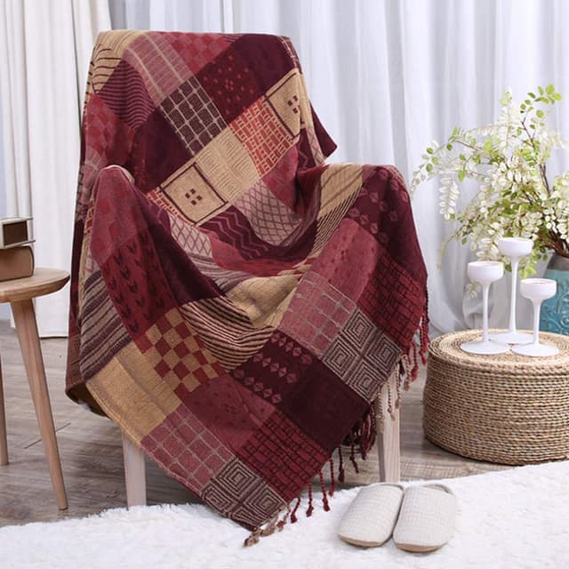 ELEOPTION Chenille-Überwurfdecke mit Jacquard-Quasten 🛋️🎁