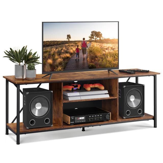 📺🛋️ WLIVE TV Schrank: TV Lowboard für Fernseher bis zu 65 Zoll