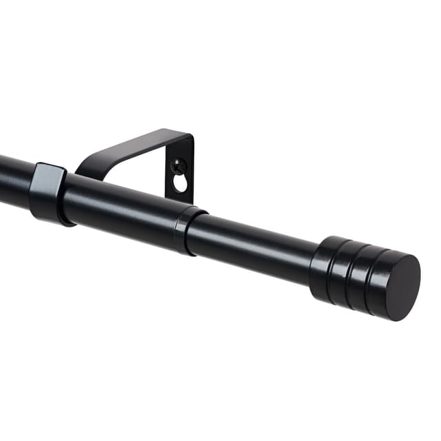 🌟 WL.Rocaille Schwarz Vorhangstange 76-132CM - Dekorative ausziehbare Fenster Hardware
