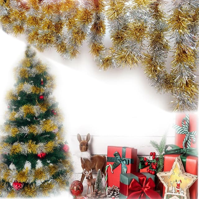 Glitzernde Lametta-Girlanden für Weihnachtsdekoration 🎄