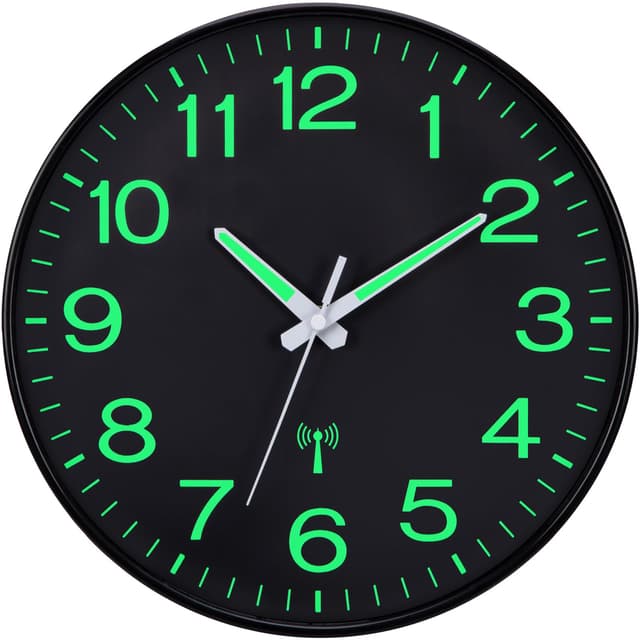 VINILITE Wanduhr Funk Beleuchtet Lautlos Geräuschlos 🕒