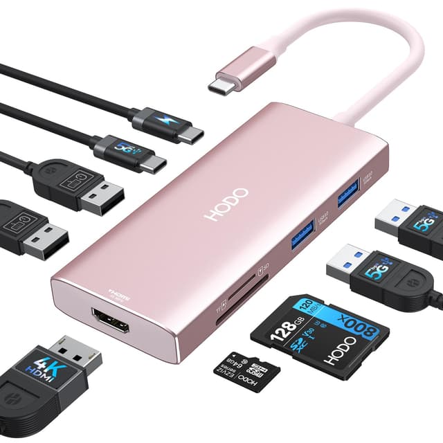 🔌🖥️ USB C Hub 9 in 1 für MacBook und mehr | 4K 60Hz HDMI, 100W PD, SD TF, 4USB, USB-C Datenport