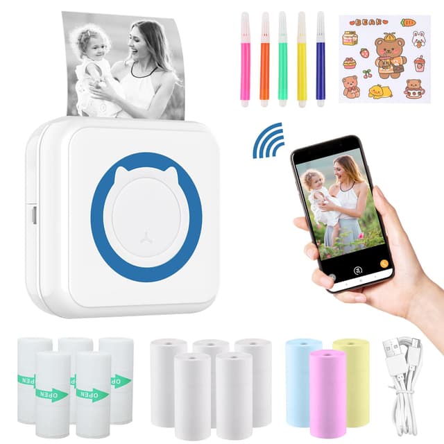 ZAKVOP mini Drucker für Smartphone - Blau 📸📦