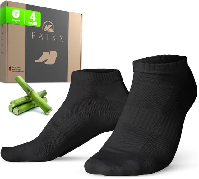 PAIXX Premium Bambus Sneaker Socken 8er Pack | Atmungsaktive & Antibakterielle Knöchelsocken