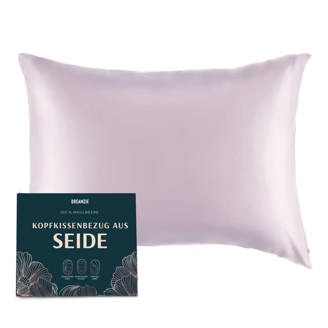 DREAMZIE Seidenkissenbezug 50x70 cm für Haar und Haut, Kissenbezüge Seide 19 Momme (Flieder, 1 Stück) - Luxuriöser Schlafkomfort 🌙