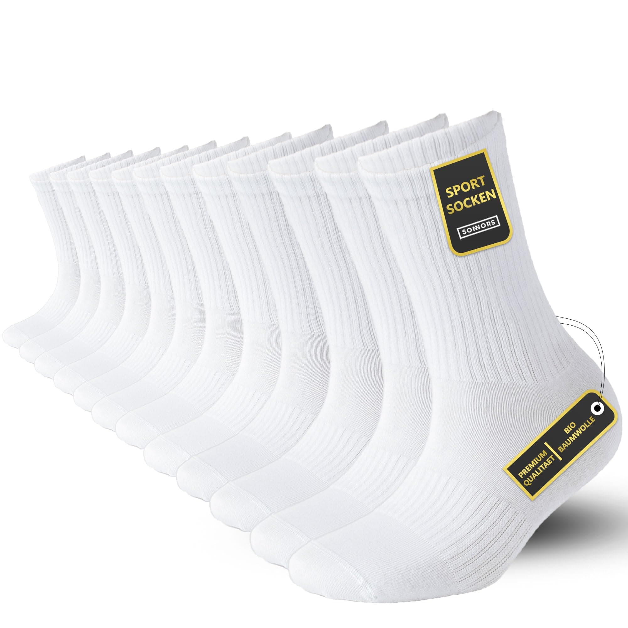 🧦 SONNORS 4-6 Paar Sportsocken Tennissocken Herren Damen Socken 🎾🏌️‍♂️ Biobaumwolle 6er-Set