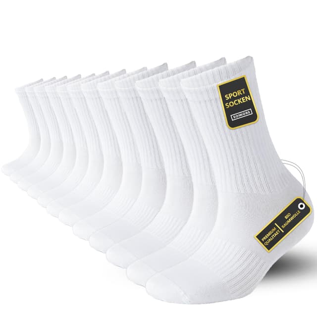 🧦 SONNORS 4-6 Paar Sportsocken Tennissocken Herren Damen Socken 🎾🏌️‍♂️ Biobaumwolle 6er-Set