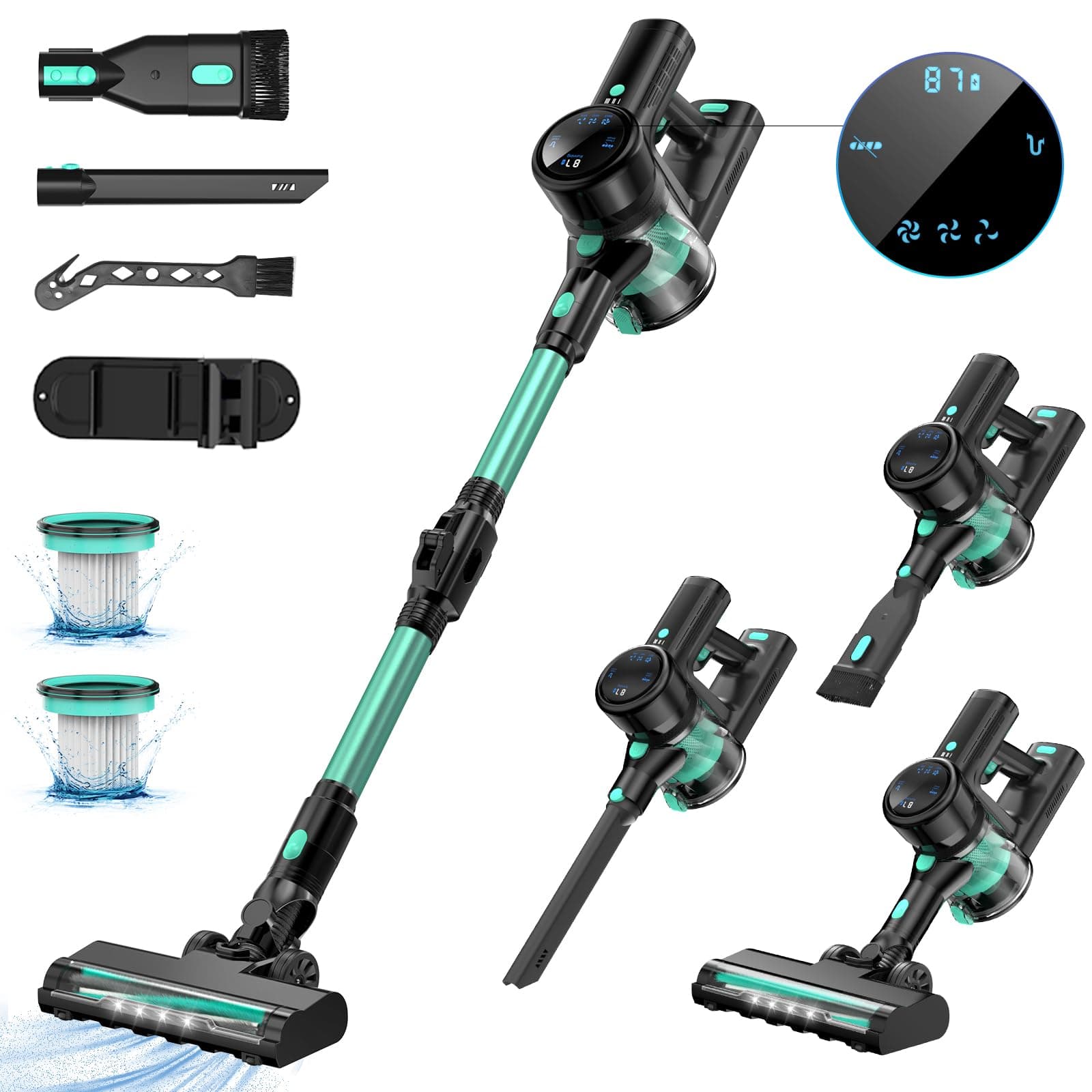 🌟 Sanfnz 45000Pa/550W/65Min Staubsauger Kabellos 🌟