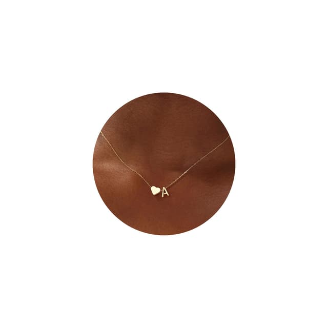 TINGN Gold Silber Herz Kette mit Buchstaben für Frauen Mädchen - 14 Karat Vergoldet Buchstaben A-Z ❤️