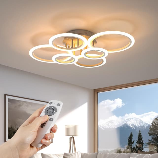 RUYI Moderne Deckenlampe Φ80cm 72W mit Fernbedienung und Farbwechsel