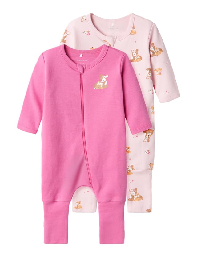 🌸 SALE! NAME IT Girl Schlafanzug 2er-Pack 68 Ibis Rose 🌙