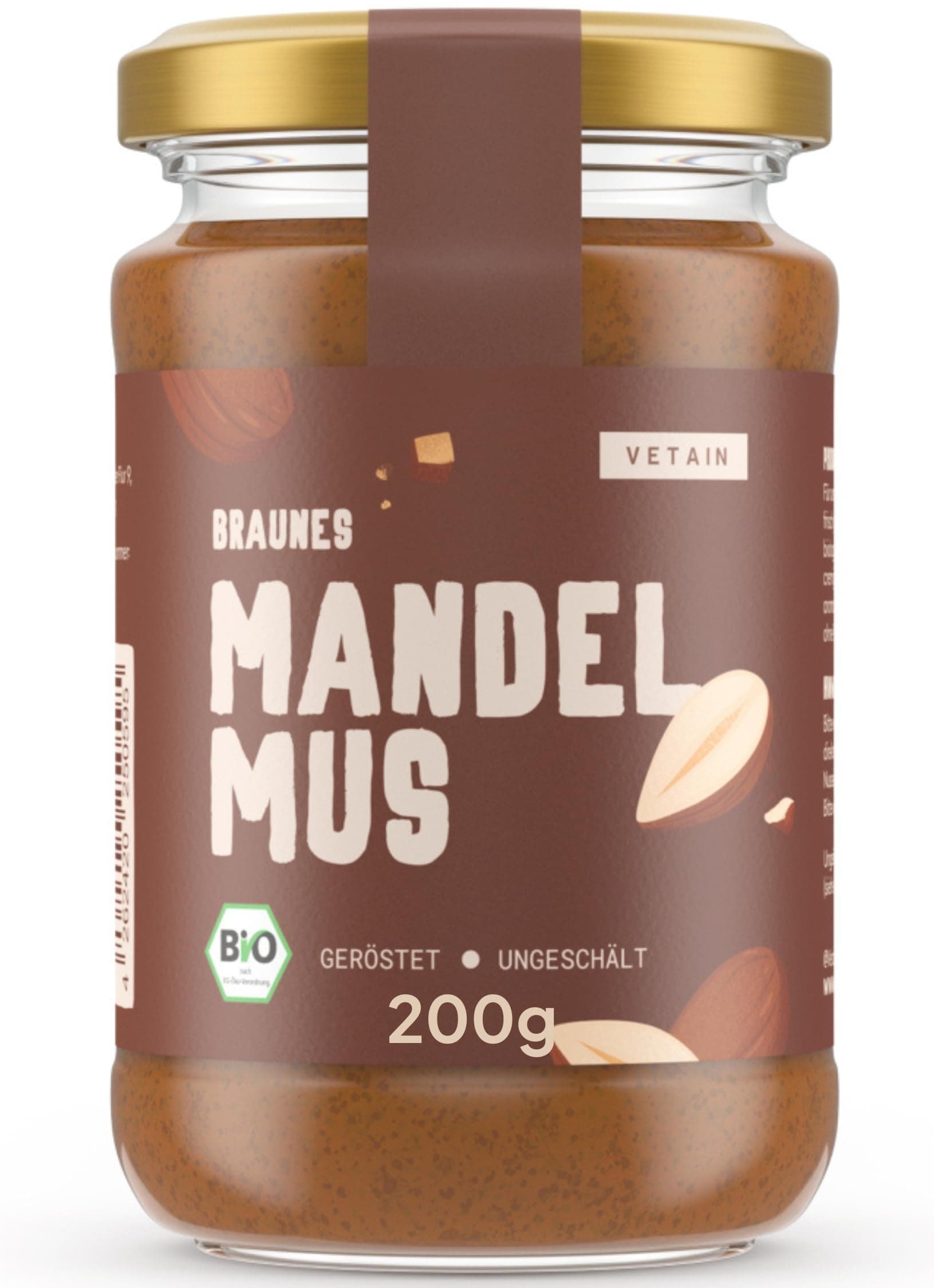 🌿 VETAIN Bio Mandelmus Cremig 200g - 100% Bio-Mandeln 🌿