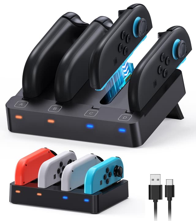 🎮 4 in 1 Controller Ladestation für Nintendo Switch 2/Switch1/OLED Modell - 16.99€