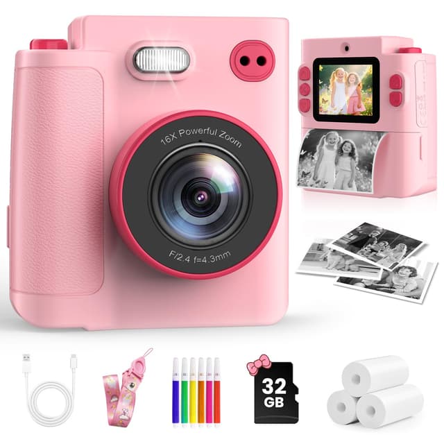 MYSTILUCK Sofortbildkamera Kinder - 1080P HD Kinderkamera 📸🎁