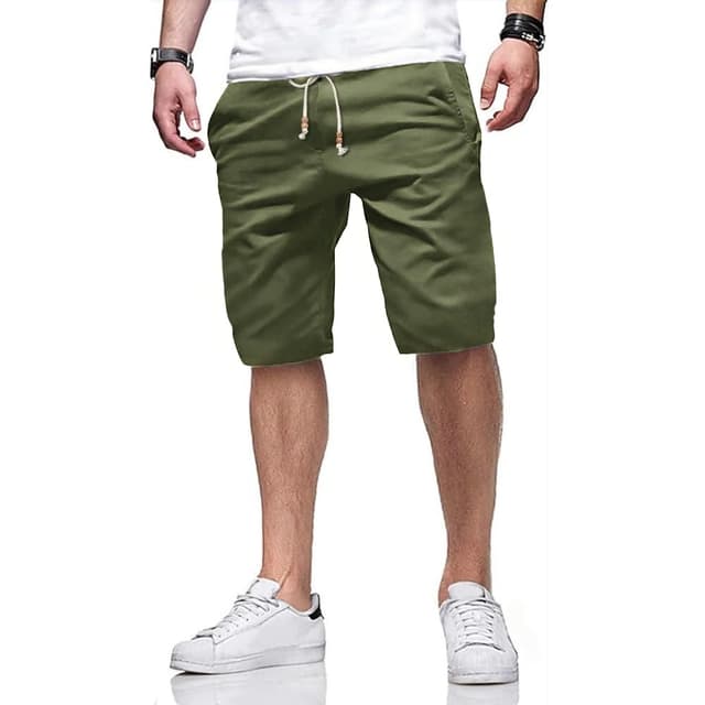 Tansozer Herren Shorts Kurze Hosen mit Gummizug Army Green 🩳