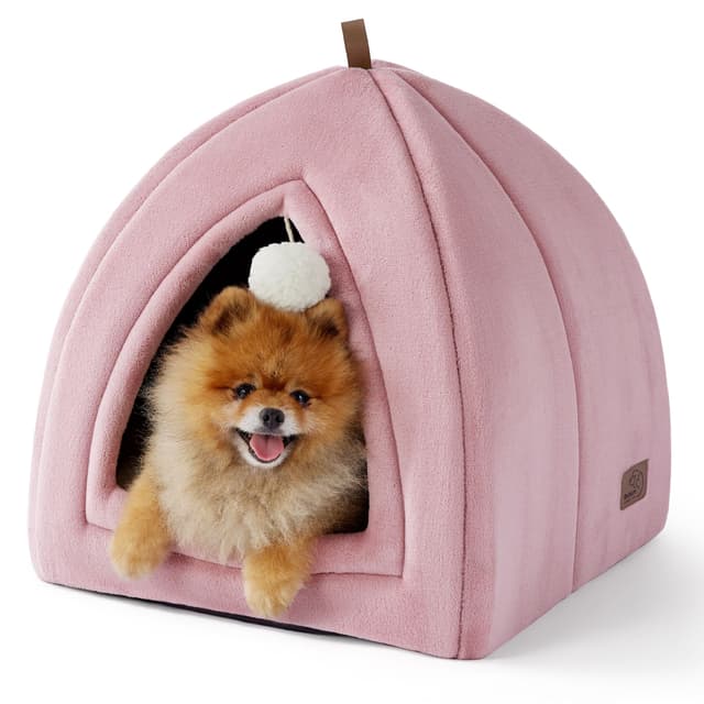 🐱🏠 BEDSURE Katzenhöhle große Katzen Rosa - Faltbare Katzenbett mit waschbaren Kissen