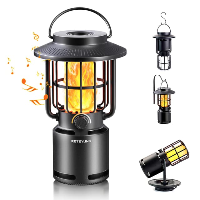 RETENYUNG Outdoor Bluetooth-Lautsprecher mit Flammenlicht