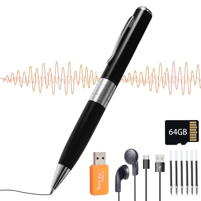 🎙️ Diktiergerät Digital 64GB Voice Recorder Pen mit MP3-Wiedergabe 🎶