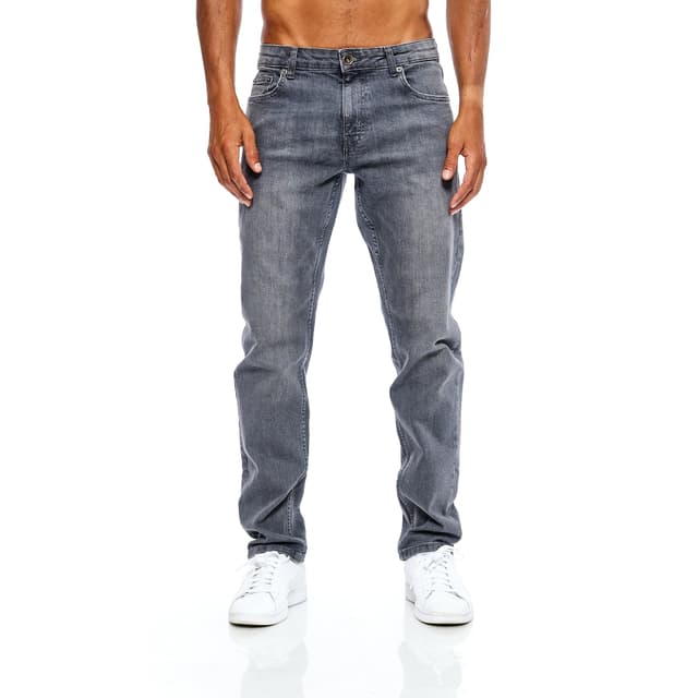 JEEL Herren-Jeans - Regular-Fit Straight-Cut - Stretch - Jeans-Hose Basic Washed 38W / 32L 04-grau 🌟