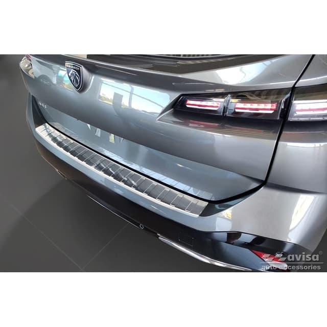 🔥 Angebot: Avisa Edelstahl Heckstoßstangenschutz kompatibel mit Peugeot 308 III SW 2021- 'Ribs'! Spare 16%!