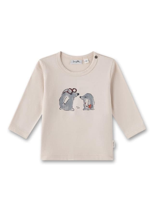 Sanetta Baby-Jungen Langarmshirt Rot mit Maulwurf-Motiv | Bio-Baumwolle | Hochwertige Kinderbekleidung