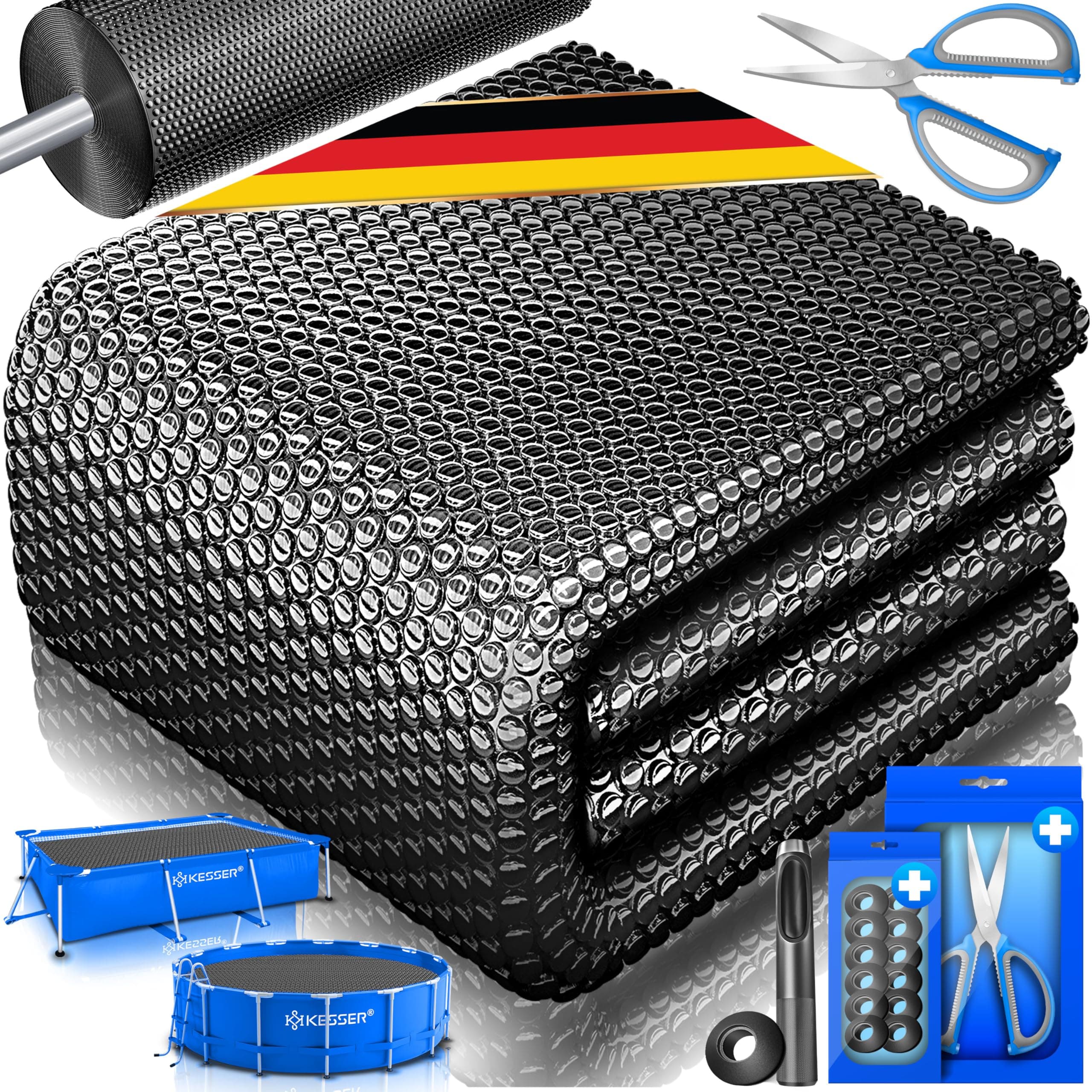 🌞🏊 KESSER® Pool Solarfolie 400µm | Solarplane 450x220cm | Poolabdeckung für Wassererwärmung