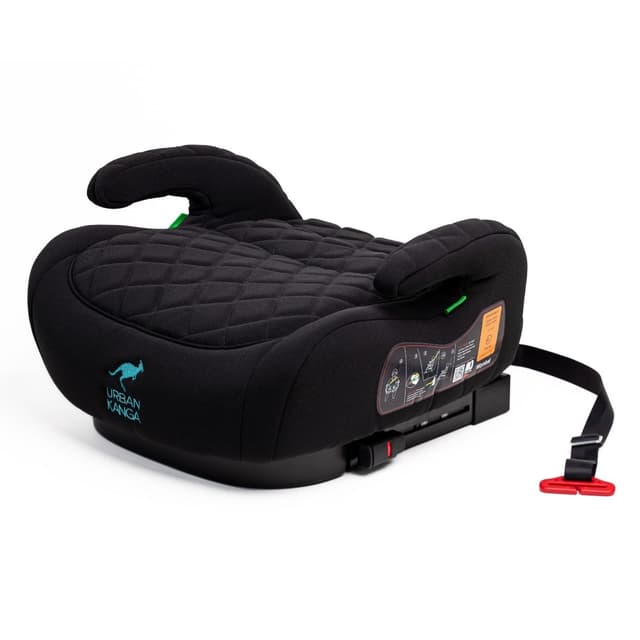 🚗👶 Urban Kanga Wombat Sitzerhöhung Auto Kinder Isofix 125-150 cm Gruppe 3 (Schwarz gesteppt) - Angebot!