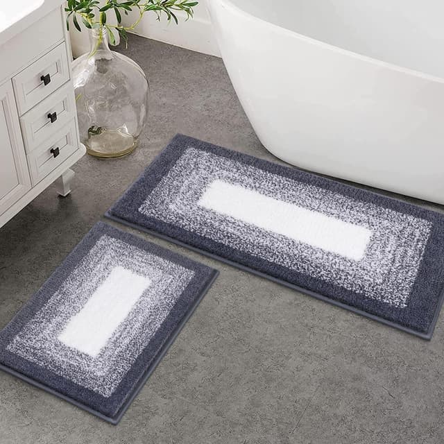 Enyhom Mikrofaser Badteppich Set 2 Teilig Dunkelgrau 🛁🚽