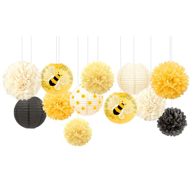 🐝 NICROLANDEE Bienen Party Dekorationen - 12-teiliges Bienenpapier-Dekorationsset 🌼
