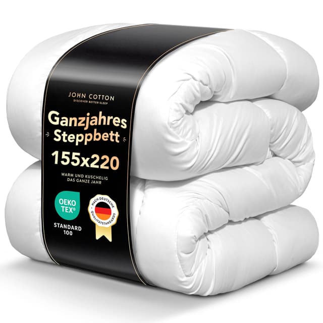 John Cotton Night Cloud Bettdecke 155x220 - Premium Klasse Steppdecke für Allergiker