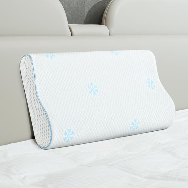 CloudÉtoile Nackenkissen Kopfkissen Memory Foam 🌟 – Orthopädisches Kissen Viscoschaum Schlafkissen 60x35x12-10cm