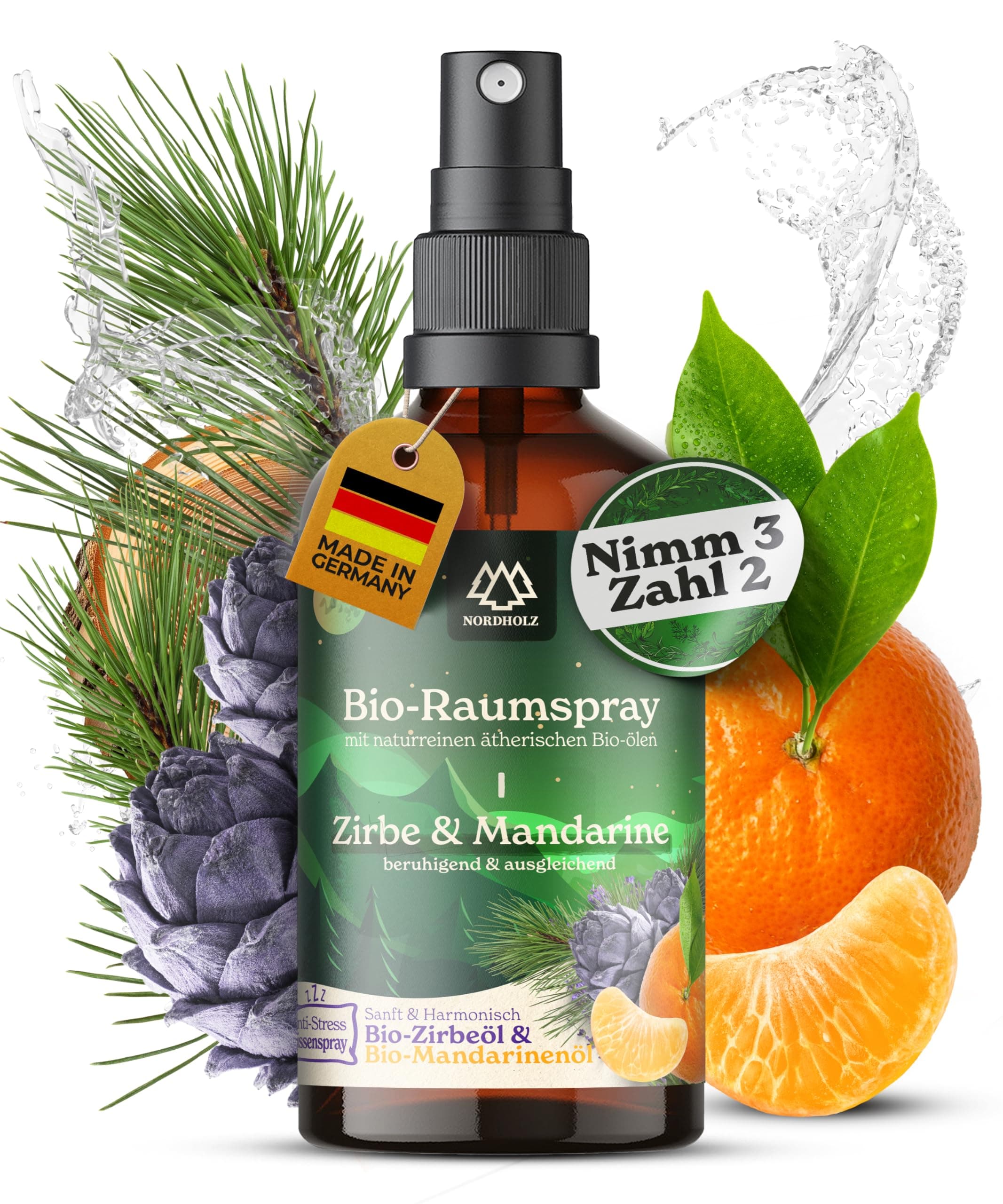 NORDHOLZ® Zirbe & Mandarinespray BIO-Raumspray 🌿🍊
