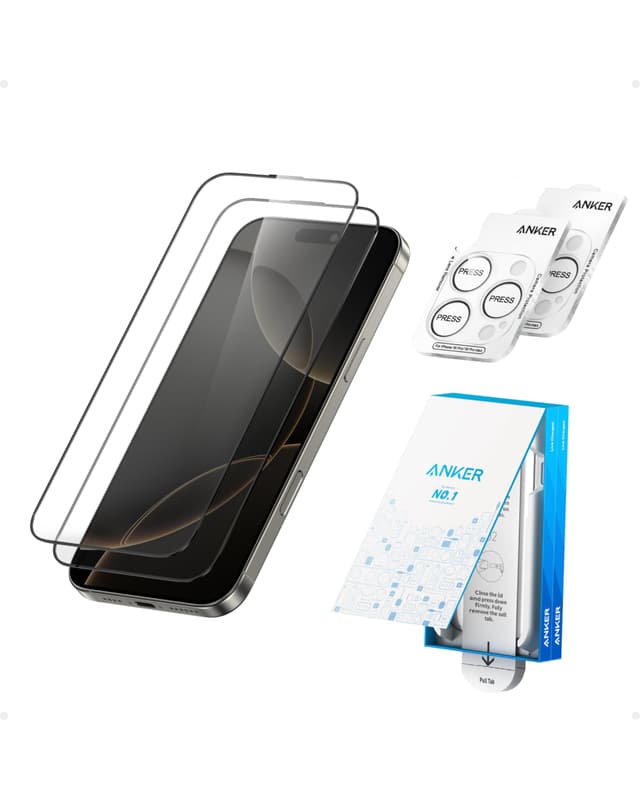 📱 Anker HD Display- und Linsenschutz für iPhone 16 Pro Max (2er Pack) 🛡️