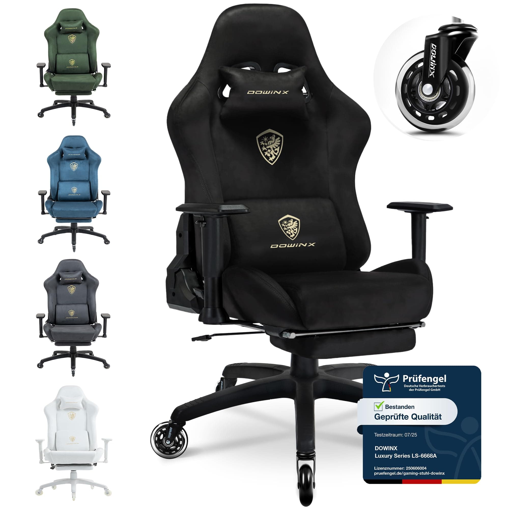 Dowinx Gaming Stuhl - Ergonomischer Bürostuhl aus Mikrofaser-Velours 🎮🪑