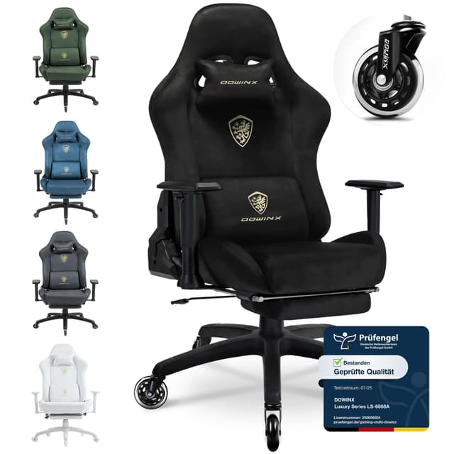 Dowinx Gaming Stuhl - Ergonomischer Bürostuhl aus Mikrofaser-Velours 🎮🪑
